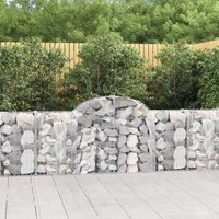 Berkfield Home Arched Gabion Baskets 6 pcs 200x30x80/100 cm Galvanised Iron in Silver