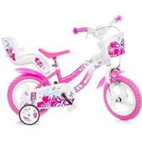 Dino Bikes Flappy 12" Kids Bike - White/Pink in White