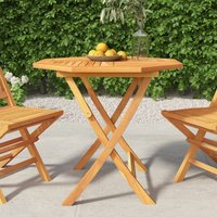 Berkfield Home Folding Garden Table 85x85x76 cm Solid Teak Wood in Brown | Size: 85 x 85 x 76 cm
