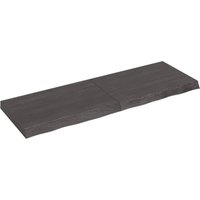 Berkfield Home Wall Shelf Dark Grey 120x40x(2-6) cm Treated Solid Wood Oak in Brown