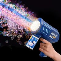 Dragodirect Bubble Machine LED Gun for Kids 10 Hole Electric Automatic Bubble Makers in Dark Blue