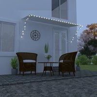 Berkfield Home Retractable Awning with LED 300x150 cm Cream in Beige