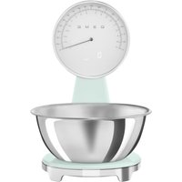 Smeg KSF01PGWW 50's Style Analogue & Rechargeable Digital Kitchen Scales w/ removeable stainless steel bowl, four units of measurement & LCD display