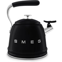 Smeg WKF01BL Whistling Kettle for Hobs, Stainless Steel, 2.3 liters, Black | Size: A