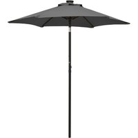 Berkfield Home Parasol with LED Lights Anthracite 200x211 cm Aluminium in Black