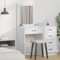 Berkfield Home Dressing Table with LED Lights White 50x41x135 cm | Size: 50 x 41 x 135 cm