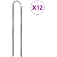 Berkfield Home Tent Pegs 12 pcs U-shaped 37 cm √ò10 mm Galvanised Steel