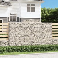 Berkfield Home Arched Gabion Basket 300x50x180/200 cm Galvanised Iron in Silver