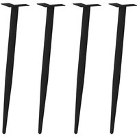 Berkfield Home Coffee Table Legs Conical Shape 4 pcs Black 72-73 cm Steel