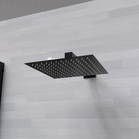 250mm Bathroom Rainfall Square Overhead Shower Slim Head Matte Black