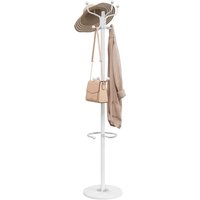 Berkfield Home Coat Stand with Umbrella Holder White 180 cm Powder-coated Iron