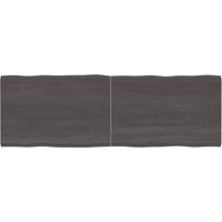Berkfield Home Table Top Dark Grey 180x60x(2-4) cm Treated Solid Wood Live Edge in Brown