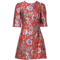 & Floral Jacquard line Mini Dress