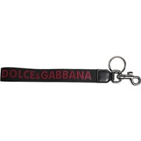 & Logo Nylon Silver Brass Holder Keychain Keyring