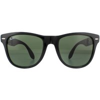 Ray-Ban Rectangle Black Green Folding Wayfarer 4105 Sunglasses