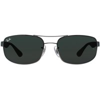 Ray-Ban Men's Rectangle Gunmetal Green 3445 Sunglasses in Grey