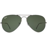 Ray-Ban Aviator Gunmetal Green Aviator 3025 Sunglasses in Grey