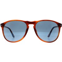 Persol Men's Round Terria di Siena Tortoise Blue Sunglasses in Brown