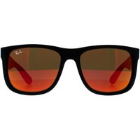 Ray-Ban Men's Rectangle Rubber Black Red Mirror Sunglasses