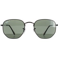 Ray-Ban Square Polished Black Green Polarized Hexagonal RB3548N
