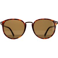 Persol Men's Oval Havana Brown Polarised Sunglasses