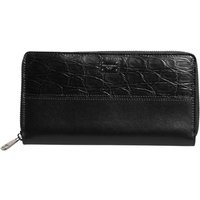 & Leather Logo Plaque Zip Around Continental Wallet