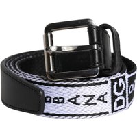 & White Printed Metal Logo Buckle Belt True cm