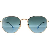 Ray-Ban Square Gold Blue Grey Gradient Sunglasses