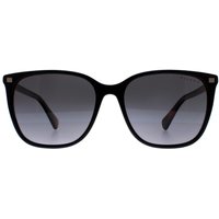 Ralph by Ralph Lauren Women's Square Shiny Black with Havana Grey Gradient Polarized RA5293