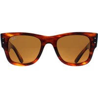 Ray-Ban Men's Square Polished Striped Havana Brown RB0840S Mega Wayfarer