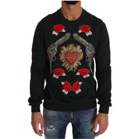 & Crystal Heart Roses Gun Sweater