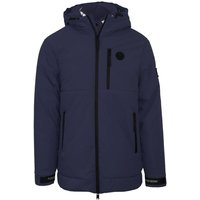 Padded Small Circular Logo Branded Navy Blue Jacket