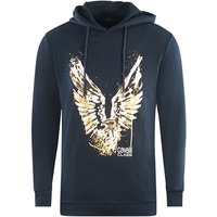 Golden Eagle Logo Navy Blue Hoodie Gold