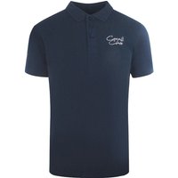 Signature Logo Navy Blue Polo Shirt