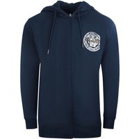 Large Circle Design Navy Blue Zip Up Hoodie