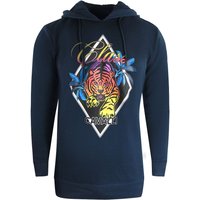 Diamond Tiger Design Navy Blue Hoodie