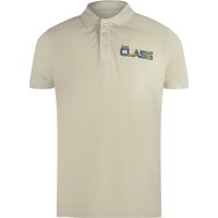 Vibrant Floral Logo Sand Polo Shirt