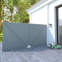 Berkfield Home Collapsible Terrace Side Awning Grey 400x200 cm