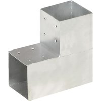 Berkfield Home Post Connector L Shape Galvanised Metal 101x101 mm in Silver