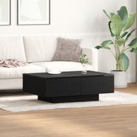 Berkfield Home Black Oak Coffee Table - 90x60x31 cm, Made from Engineered Wood | Size: 90 x 60 x 31 cm