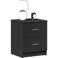 Berkfield Home Bedside Cabinets 2 pcs with 2 Drawers Black 40x36x50 cm in Grey | Size: 40 x 36 x 50 cm