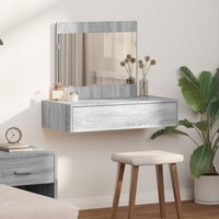 Berkfield Home Wall Hanging Dressing Table Grey Sonoma 83x40x70 cm | Size: 83 x 40 x 70 cm