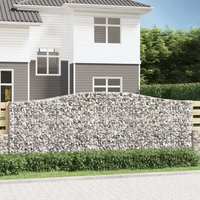 Berkfield Home Arched Gabion Baskets 3 pcs 400x30x140/160 cm Galvanised Iron in Silver