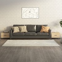 Berkfield Home Coffee Table with Metal Legs 2 pcs Sonoma Oak 50x50x40 cm in Brown | Size: 50 x 50 x 40 cm