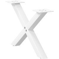 Berkfield Home Coffee Table Legs X-Shaped 2 pcs White 50x(30-31) cm Steel