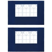 Berkfield Home Partytent Sidewall 2 pcs with Window PE Blue