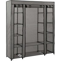 Berkfield Home Wardrobe with Compartments & Rods Grey 150x45x176 cm Fabric | Size: 150 x 45 x 176 cm