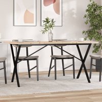 Berkfield Home Dining Table X-Frame 160x80x75.5 cm Solid Wood Pine & Steel in Brown