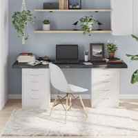 Berkfield Home Table Top Dark Grey 180x50x(2-6) cm Treated Solid Wood Oak