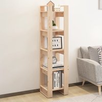 Berkfield Home Book Cabinet/Room Divider 41x35x160 cm Solid Wood Pine in Brown | Size: 41 x 35 x 160 cm
